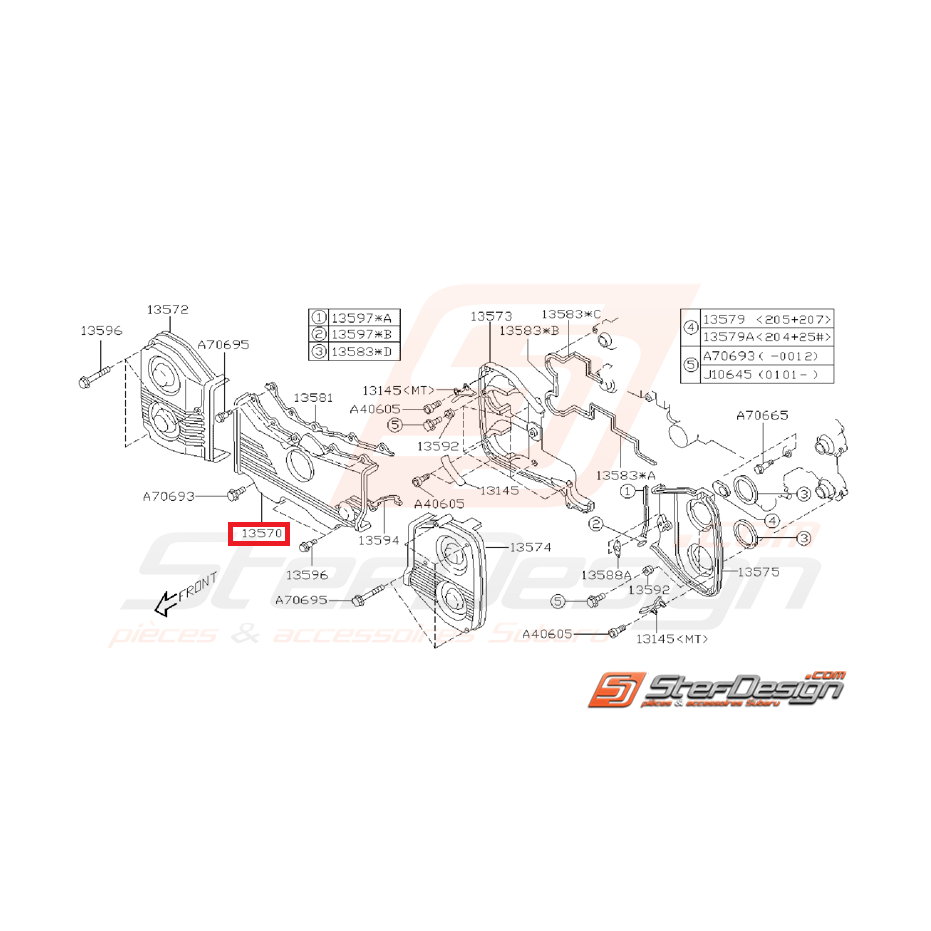 Carter de distribution central pour GT 93-00 WRX/STI 01-14 Carter de distribution central pour GT 93-00 WRX/STI 01-14