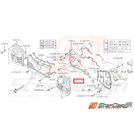 Carter distribution côté gauche GT 99-00 WRX 01-11 STI 01-07