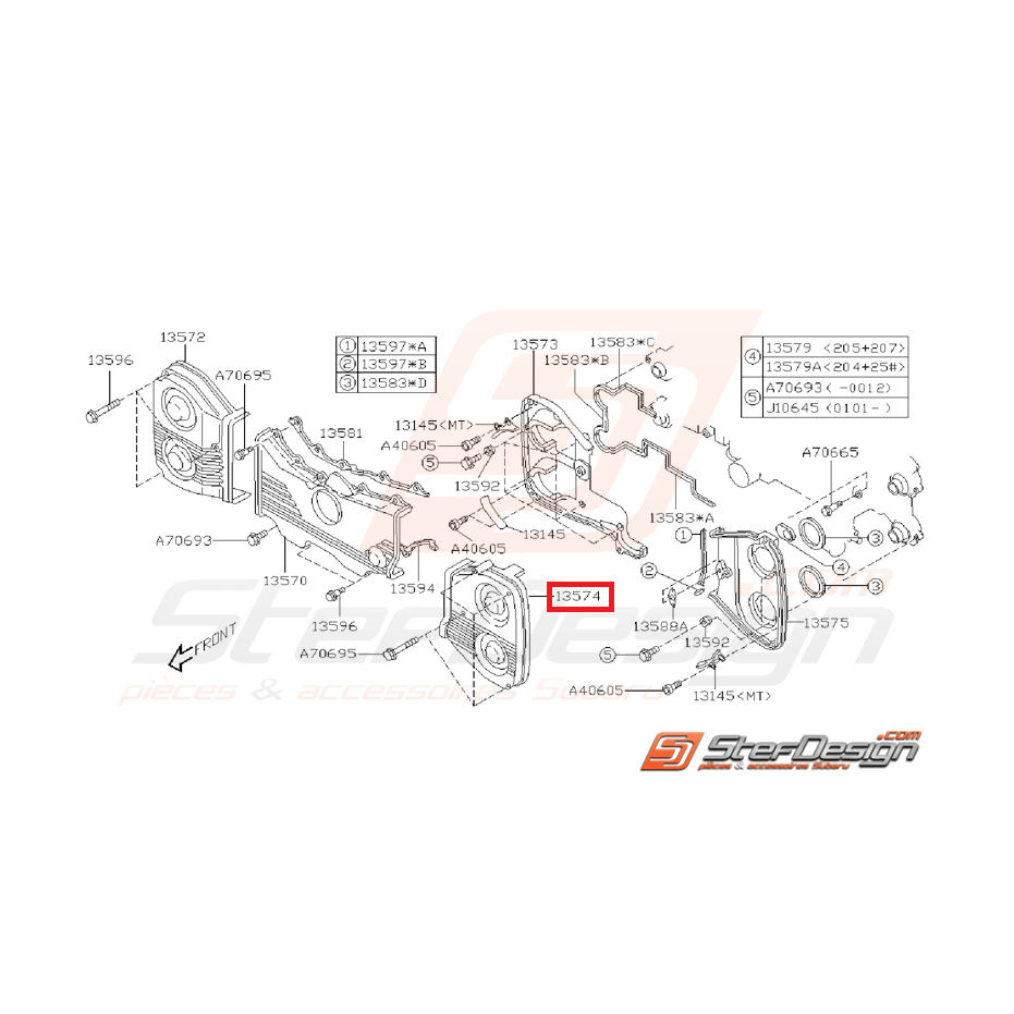 Carter distribution côté gauche GT 99-00 WRX 01-11 STI 01-07