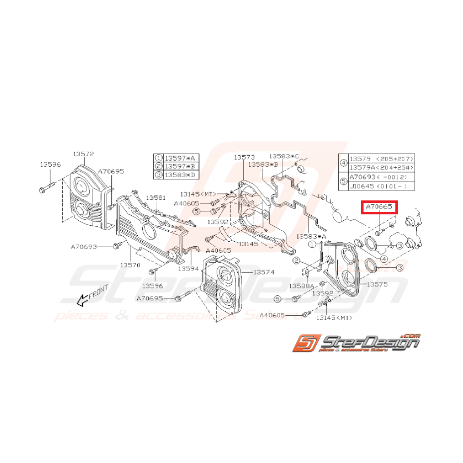Vis de fixation carter distribution GT 93-00 WRX/STI 01 au 04/09 Vis de fixation carter distribution GT 93-00 WRX/STI 01 au 04/09