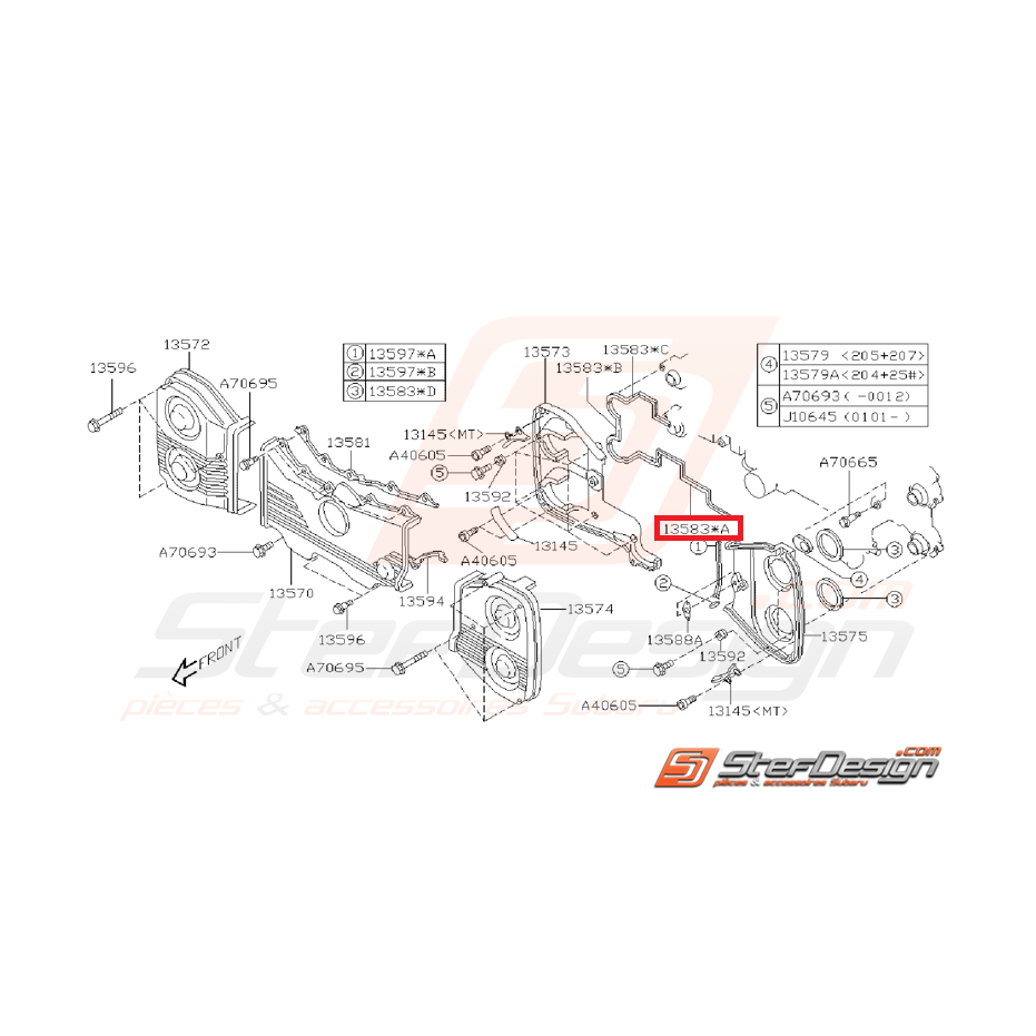 Joint N°1 couvercle distribution origine subaru GT 99-00