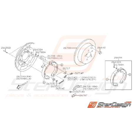 Ensemble frein a main SUBARU WRX 08-11