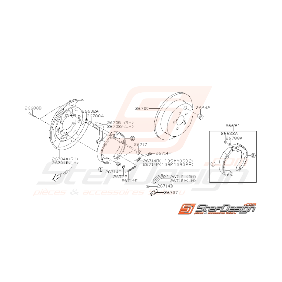 Ensemble frein a main SUBARU WRX 08-11 Ensemble frein a main SUBARU WRX 08-11