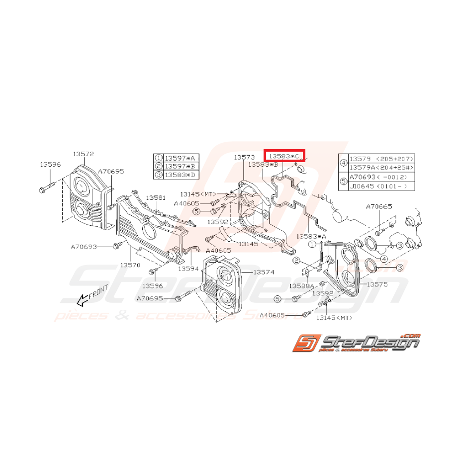 Joint N°3 couvercle distribution GT 99-00 WRX/STI 01-14 Joint N°3 couvercle distribution GT 99-00 WRX/STI 01-14
