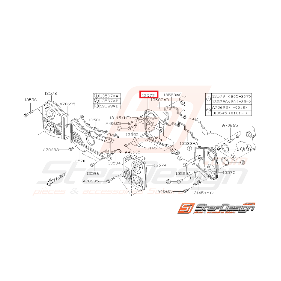 Carter de distribution Intérieur droit(passager)