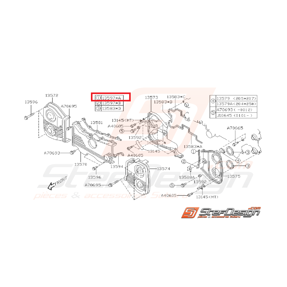 Joint cache-courroie origine subaru GT 99-00 WRX/STI 01-14 Joint cache-courroie origine subaru GT 99-00 WRX/STI 01-14