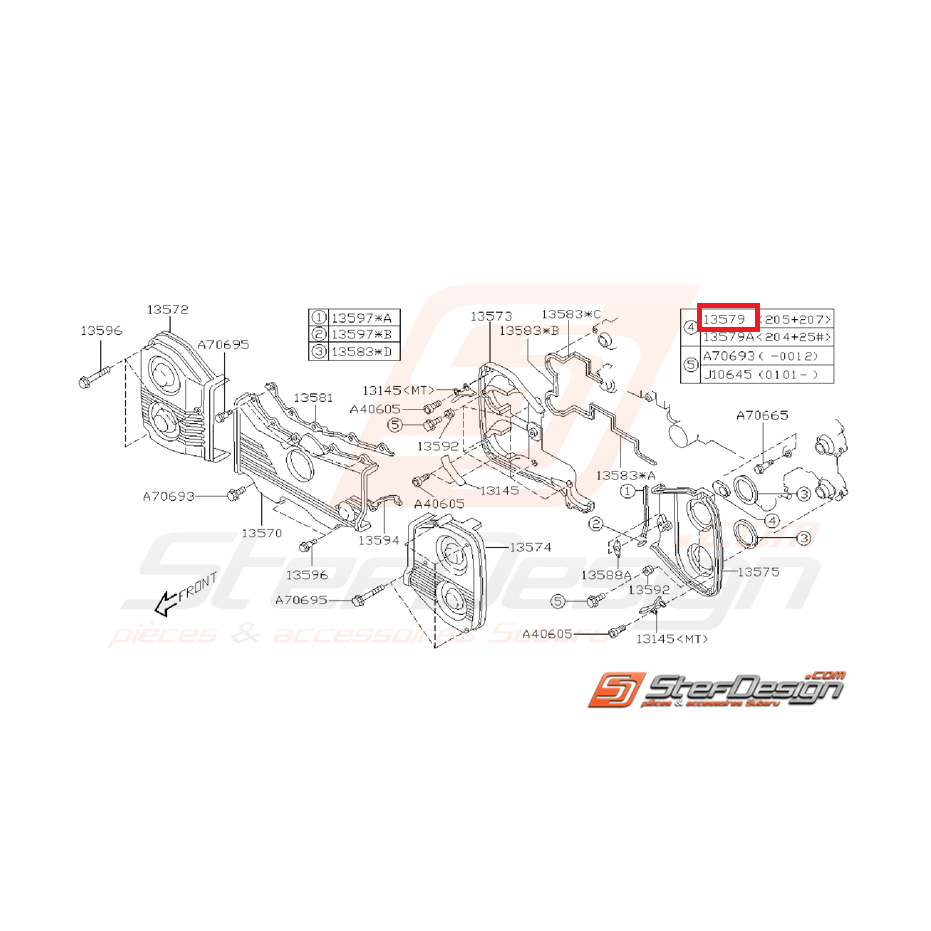 Bouchon carter de distribution GT 99-00 WRX/STI 01-07