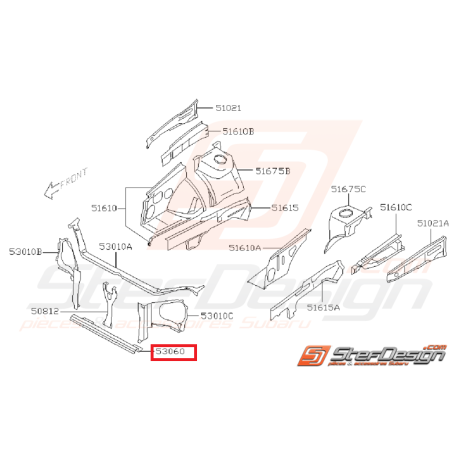 Traverse inférieur de radiateur SUBARU WRX/STI 03-07