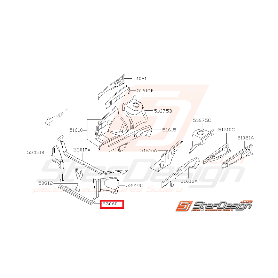 Traverse inférieur de radiateur SUBARU WRX/STI 03-07