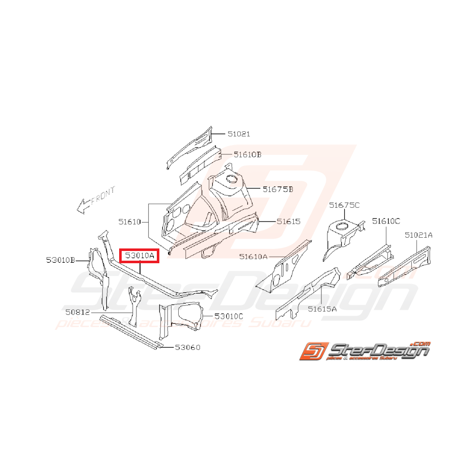 Traverse supérieur face avant WRX/STI 06-07