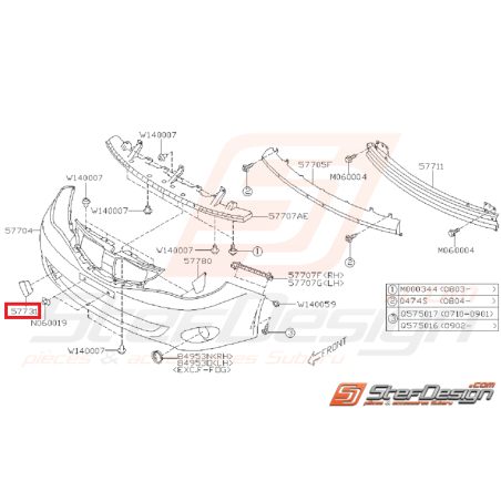 Cache crochet de remorquage WRX 08-10