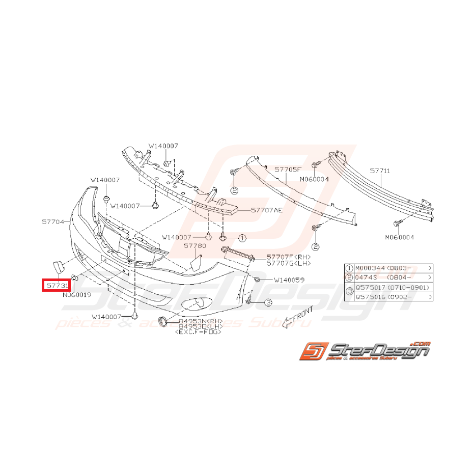 Cache crochet de remorquage WRX 08-10 Cache crochet de remorquage WRX 08-10
