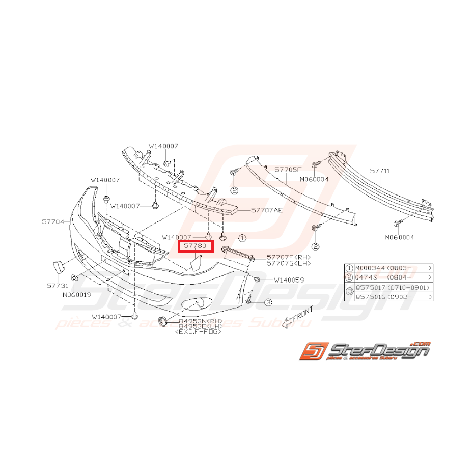 Joint pare-choc avant SUBARU WRX/STI 08-14 Joint pare-choc avant SUBARU WRX/STI 08-14