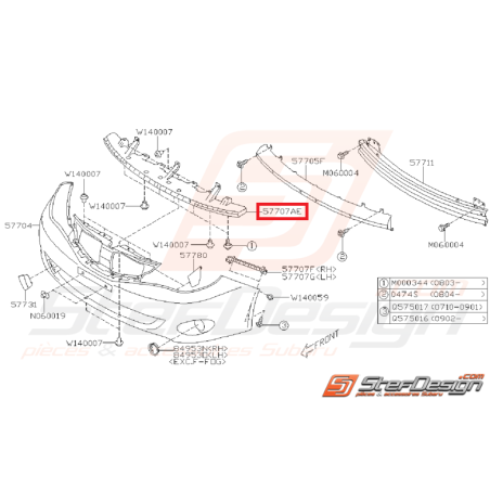 Support pare-choc WRX/STI 08-14