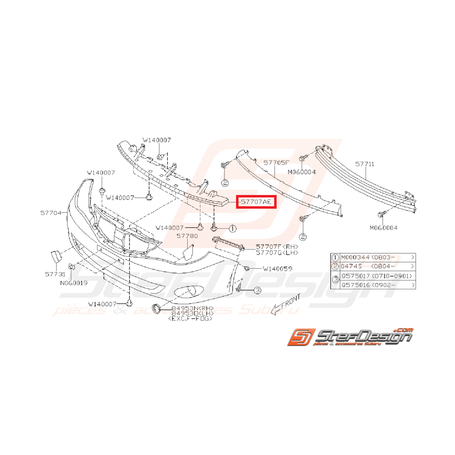 Support pare-choc WRX/STI 08-14