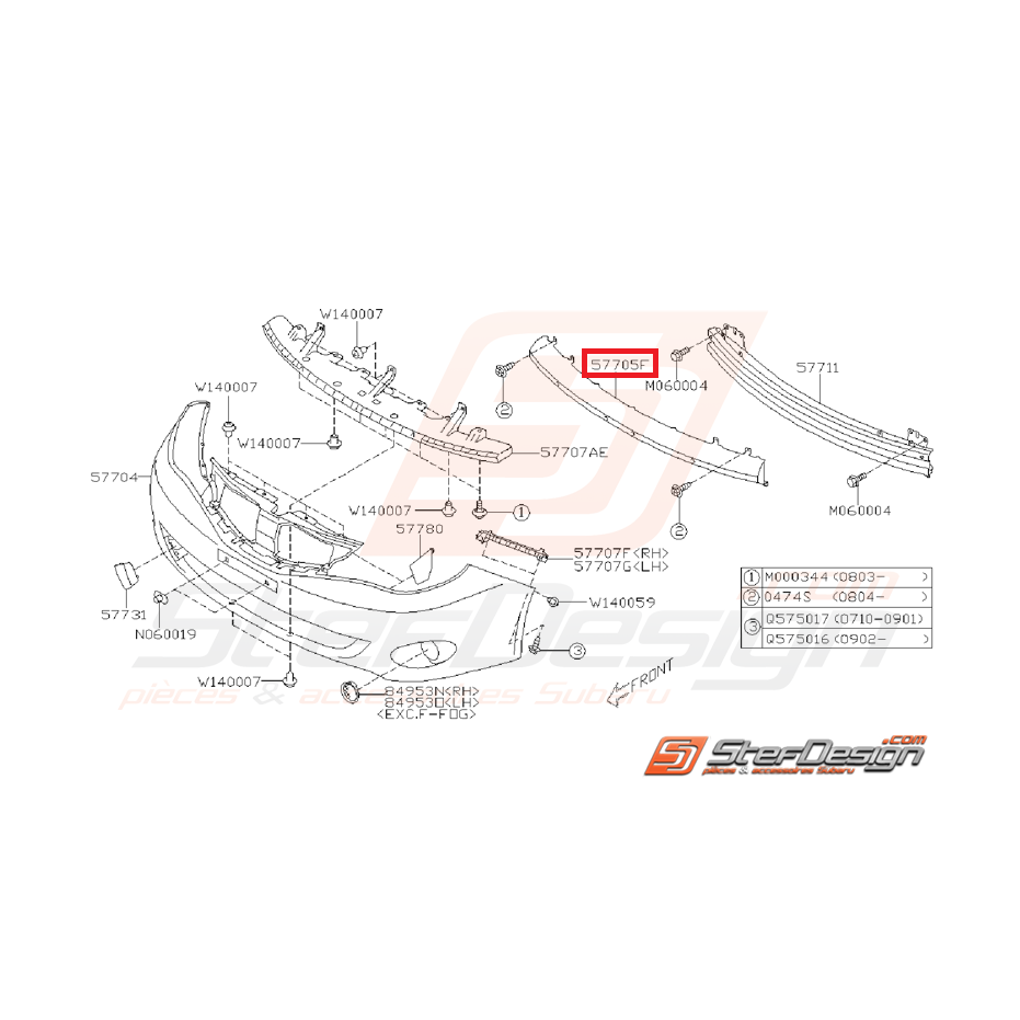 Absorbeur de pare choc subaru WRX/STI 08-14 