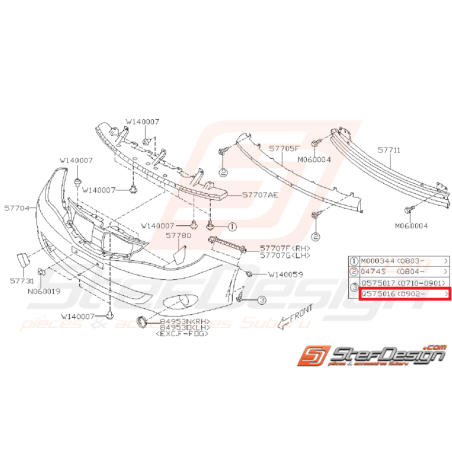 Vis de fixation de pare choc STI 10-14 WRX 09-11