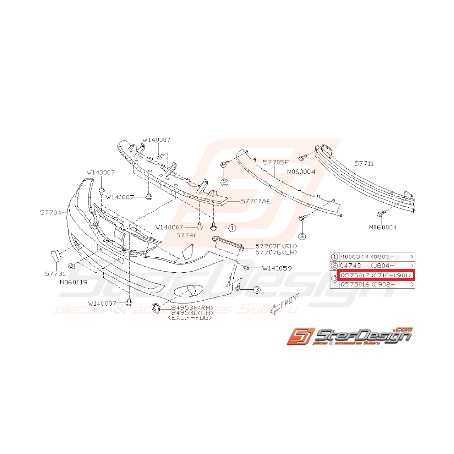 Vis pare choc arrière et avant STI 10-14 WRX 08 au 01/09  Vis pare choc arrière et avant STI 10-14 WRX 08 au 01/09
