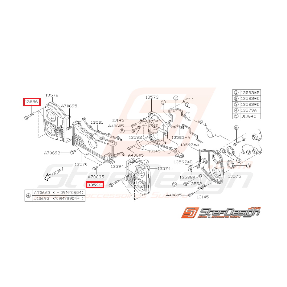 Vis fixation carter cache-courroie GT 93-00 WRX/STI 01-07 Vis fixation carter cache-courroie GT 93-00 WRX/STI 01-07