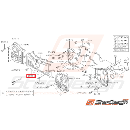 Carter de distribution central pour GT 93-00 WRX/STI 01-14