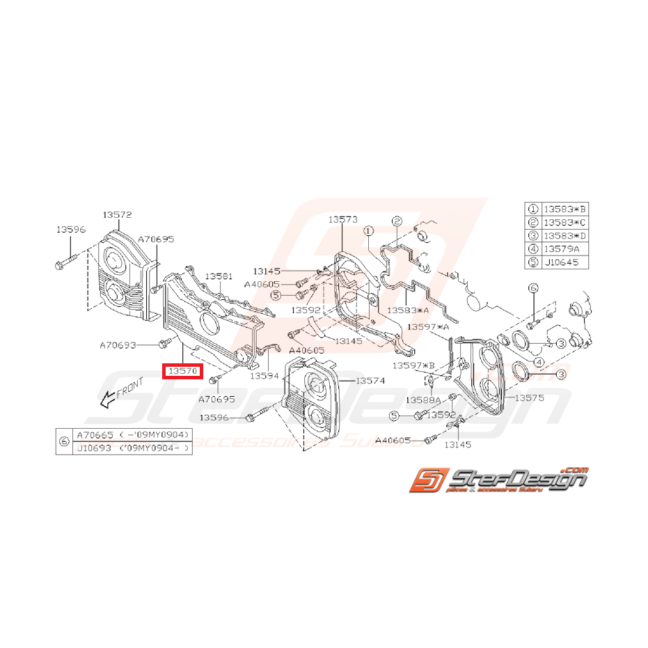 Carter de distribution central pour GT 93-00 WRX/STI 01-14 Carter de distribution central pour GT 93-00 WRX/STI 01-14
