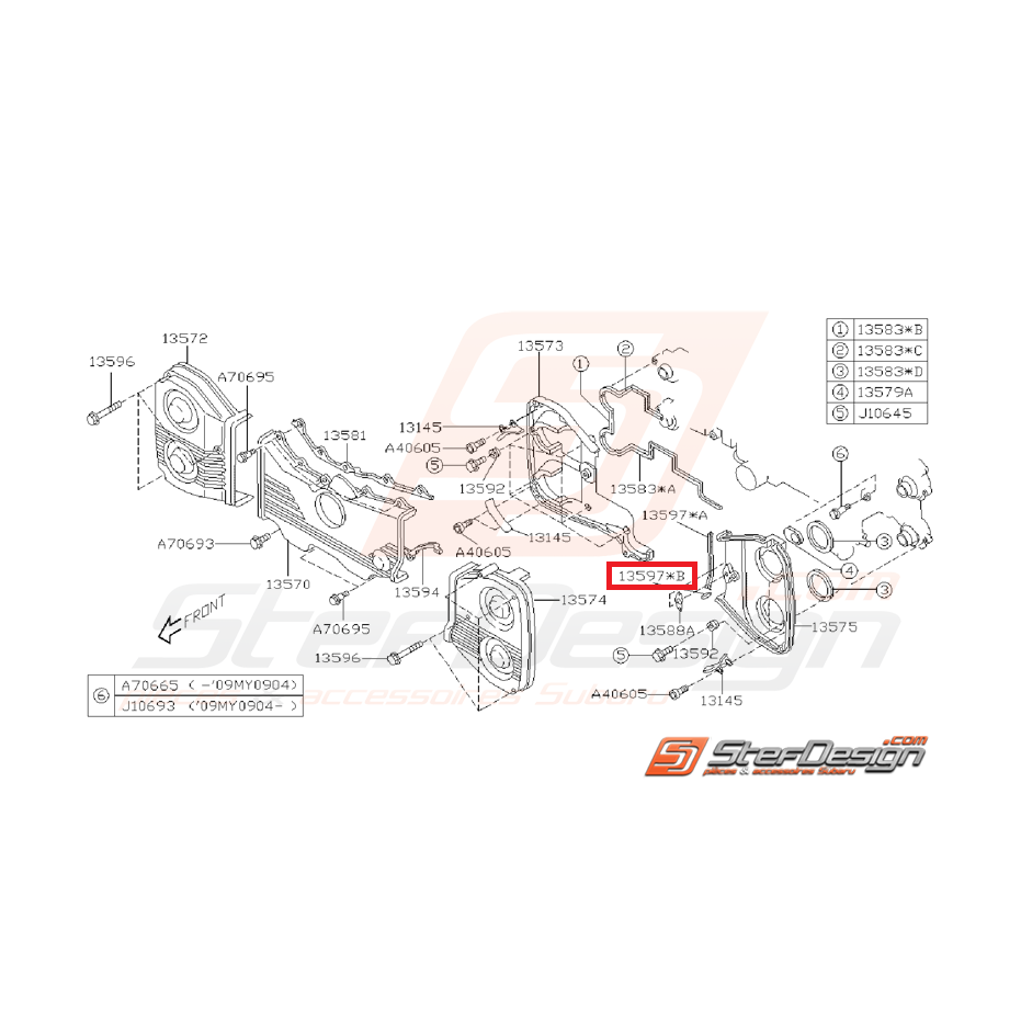 Joint de cache courroie N°2 origine subaru GT 99-00 WRX/STI 01-14 Joint de cache courroie N°2 origine subaru GT 99-00 WRX/STI 01-14