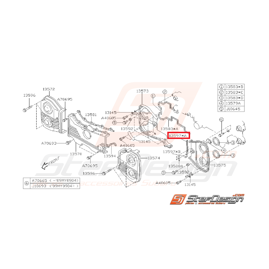 Joint cache-courroie origine subaru GT 99-00 WRX/STI 01-14 Joint cache-courroie origine subaru GT 99-00 WRX/STI 01-14