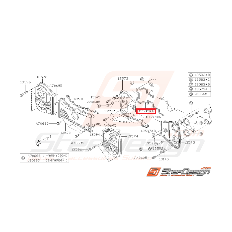 Joint N°1 couvercle distribution origine subaru GT 99-00
