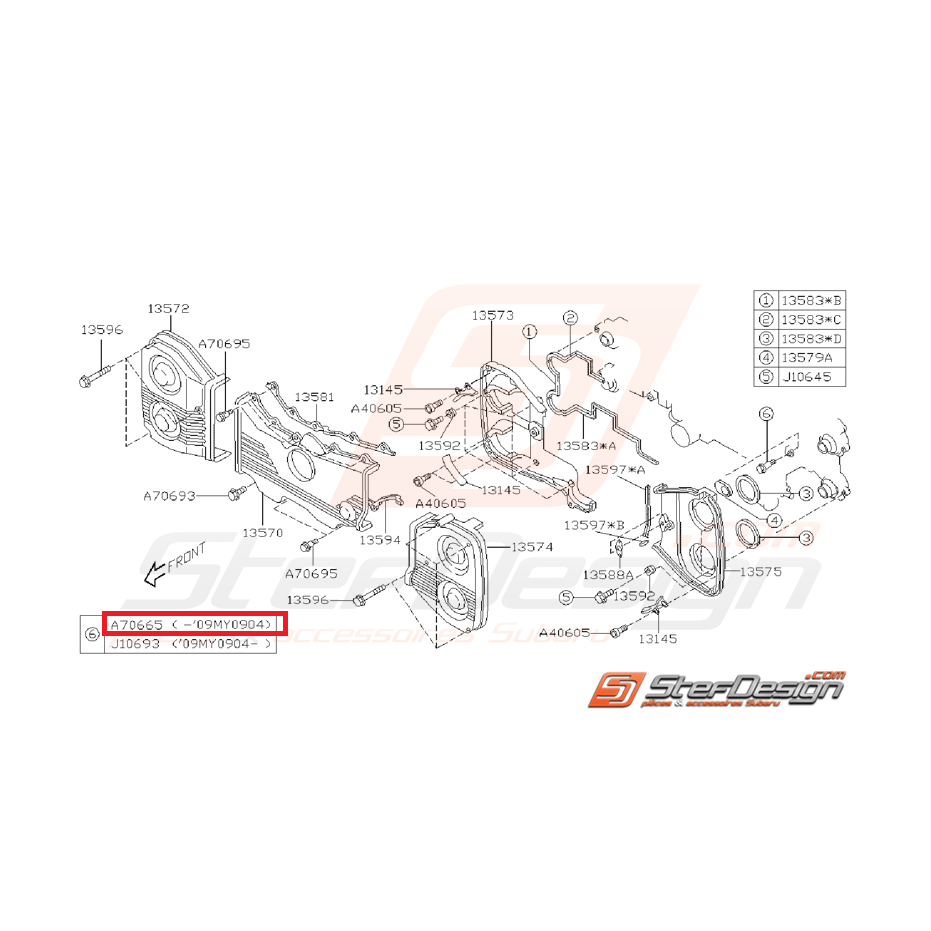 Vis de fixation carter distribution GT 93-00 WRX/STI 01 au 04/09 Vis de fixation carter distribution GT 93-00 WRX/STI 01 au 04/09