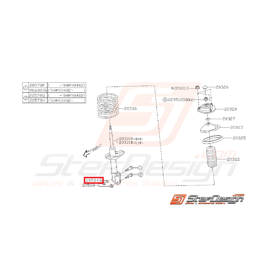 Rondelle de vis d'amortisseur (tous modèles)