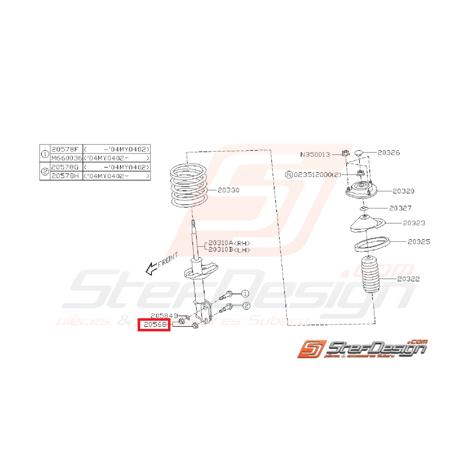 Ecrou de vis tirant arrière et d'amortisseur