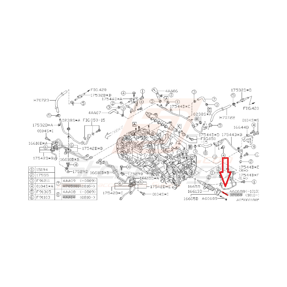 Vis de support fixation injecteur pour subaru forester diesel 2008