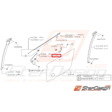 Stabilisateur intérieur vitre SUBARU GT 93-00 et arrière WRX/STI 01-07