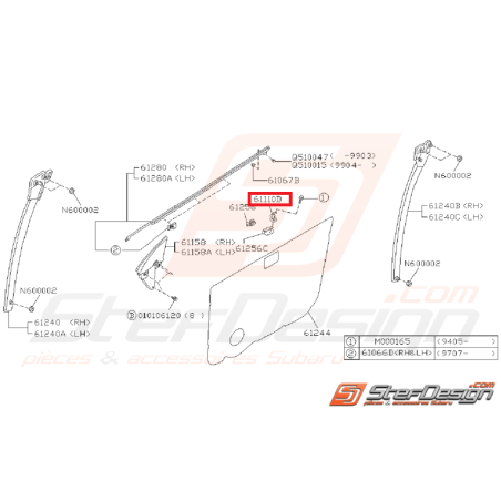 Support garniture de porte SUBARU GT 93-00