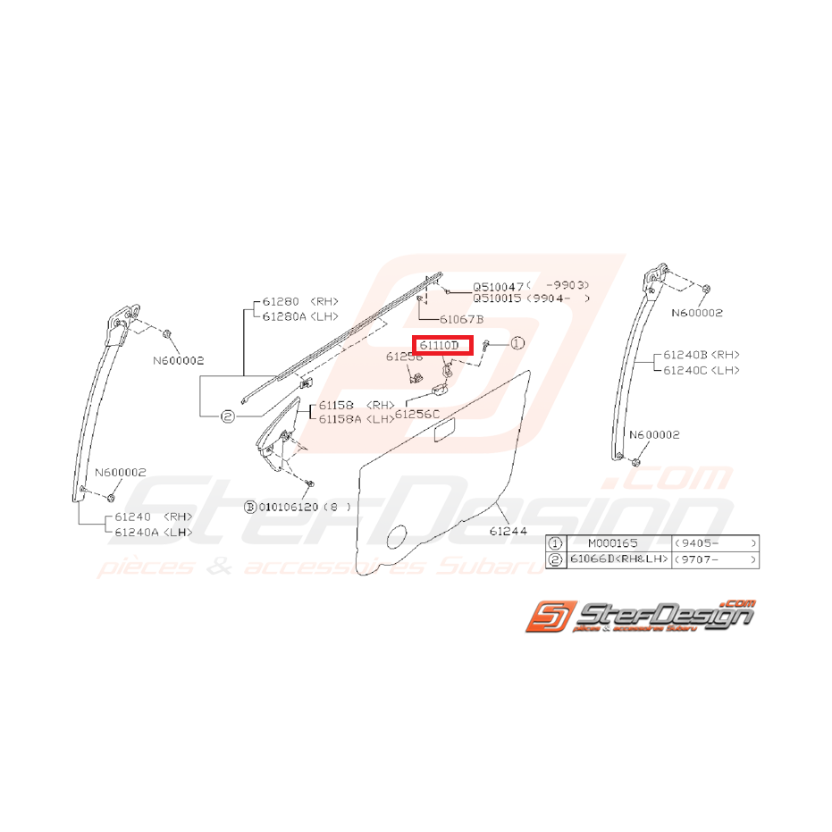 Support garniture de porte SUBARU GT 93-00 Support garniture de porte SUBARU GT 93-00