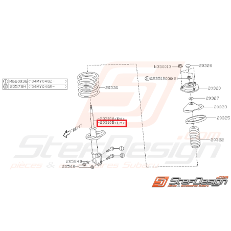 Amortisseur avant origine subaru STI 2005