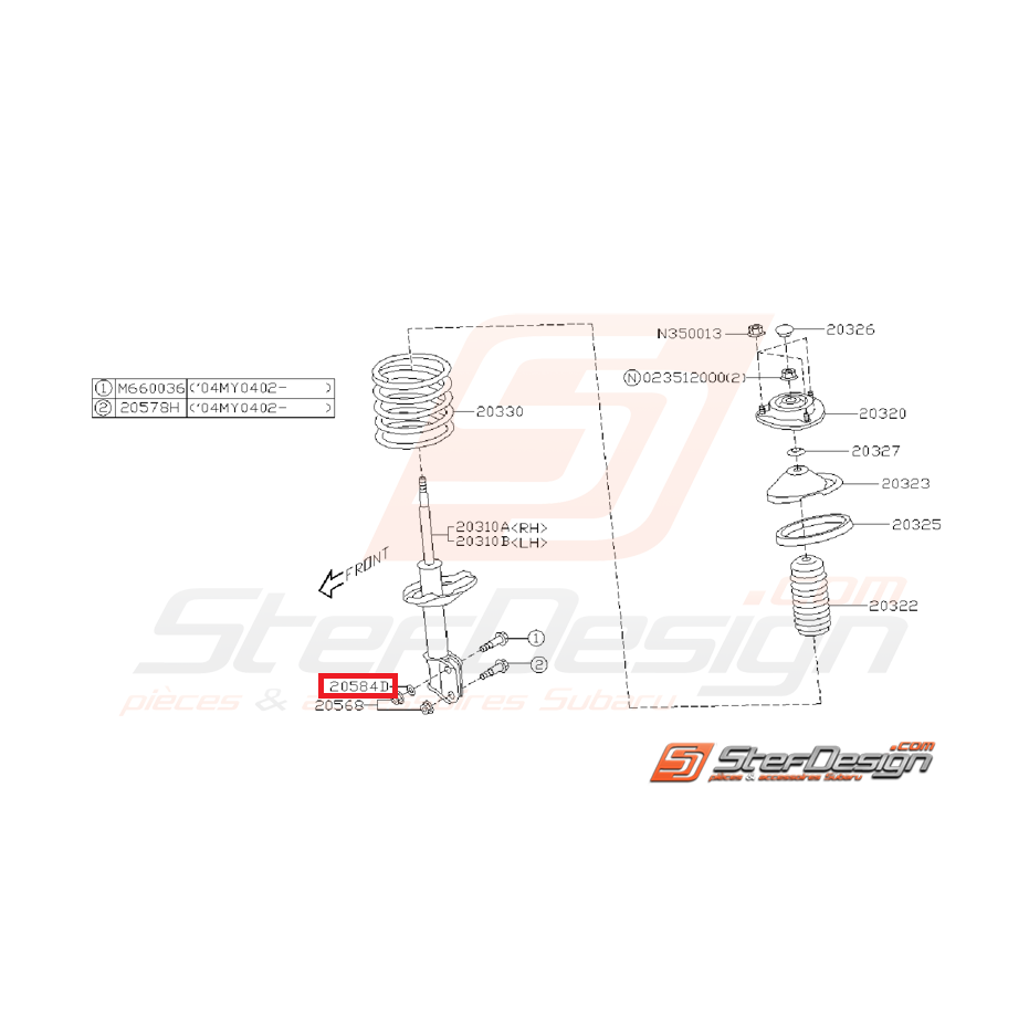Rondelle de vis d'amortisseur (tous modèles)