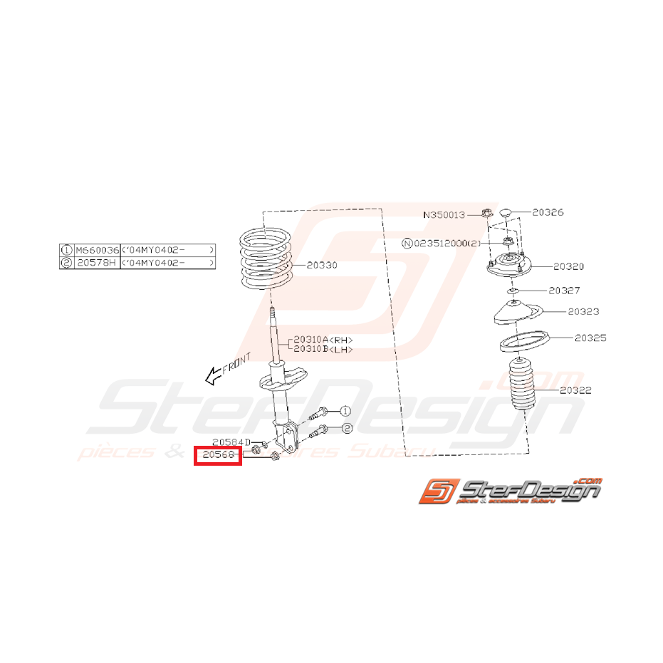 Ecrou de vis tirant arrière et d'amortisseur