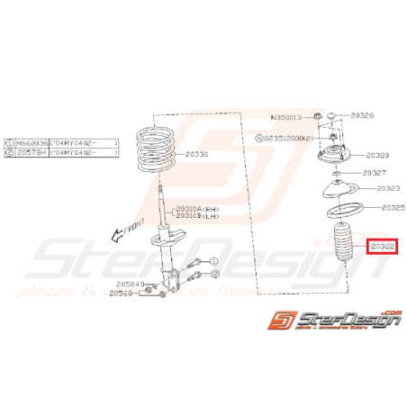 Cache poussière amortisseur avant SUBARU WRX 05-07 / STI 01-07