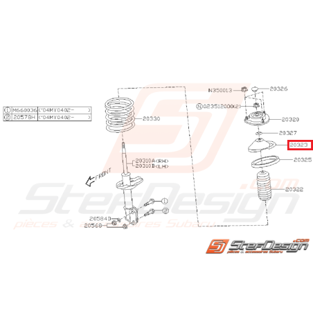 coupelle inférieur siège de ressort avant GT WRX STI