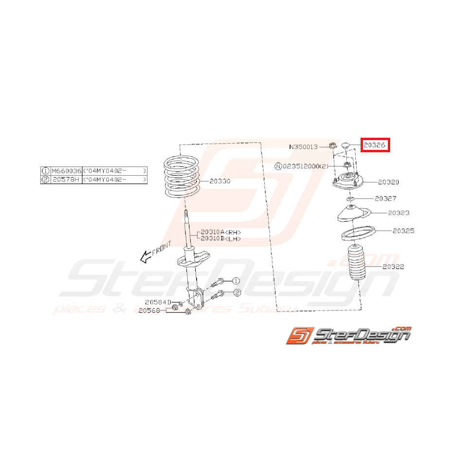 Pare poussière amortisseur avant SUBARU STI 01-14 Pare poussière amortisseur avant SUBARU STI 01-14