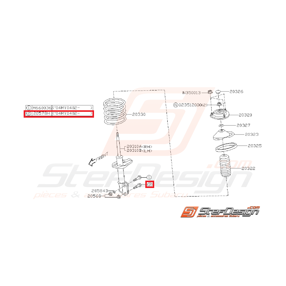 Vis fixation inférieur d'amortisseur avant WRX/STI 04-07  Vis fixation inférieur d'amortisseur avant WRX/STI 04-07
