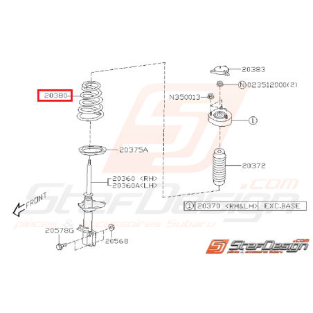 Ressort arrière origine subaru STI 04-07