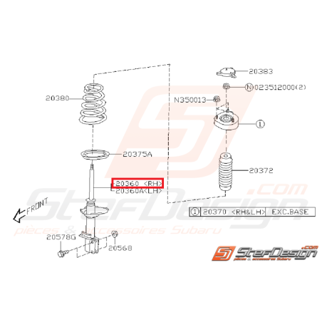 Amortisseur arrière origine subaru STI 2004