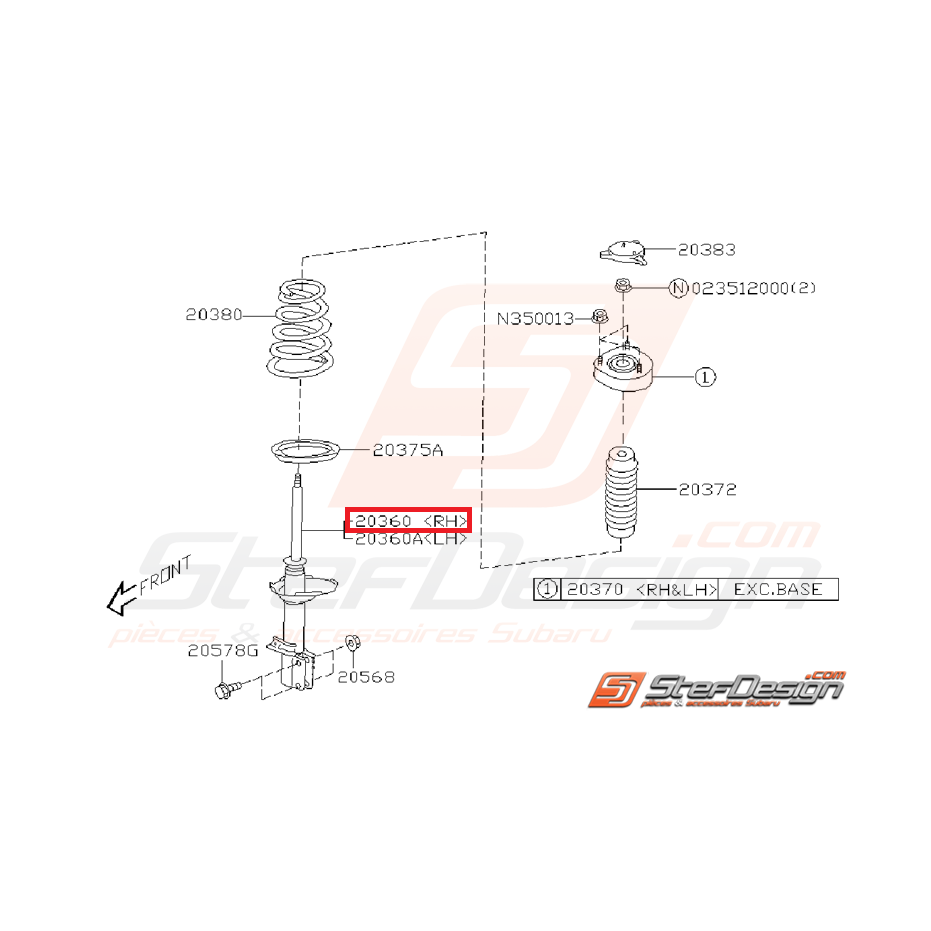 Amortisseur arrière origine subaru STI 2004