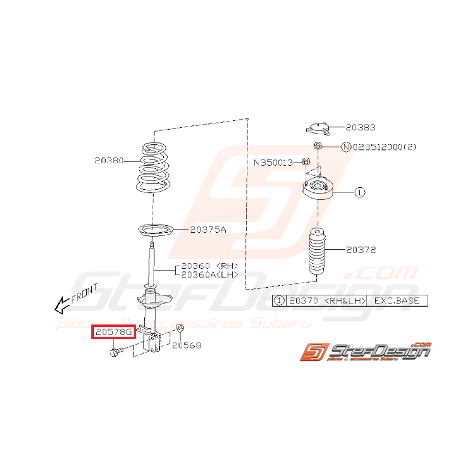 Vis amortisseur avant /arrière SUBARU 