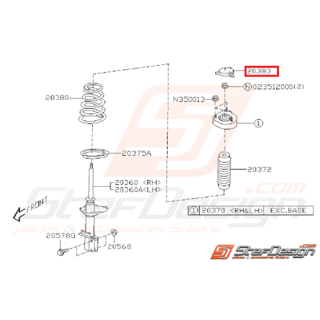 Couvercle tête d'amortisseur WRX/STI 01-07