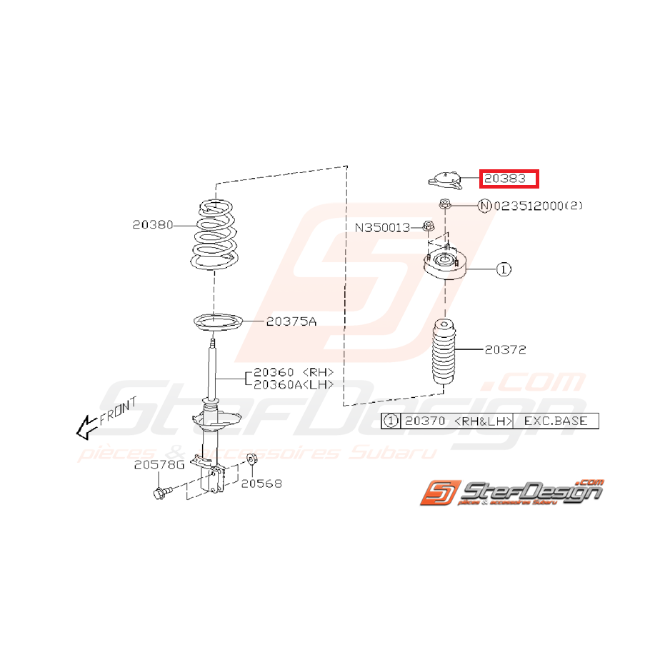 Couvercle tête d'amortisseur WRX/STI 01-07 Couvercle tête d'amortisseur WRX/STI 01-07