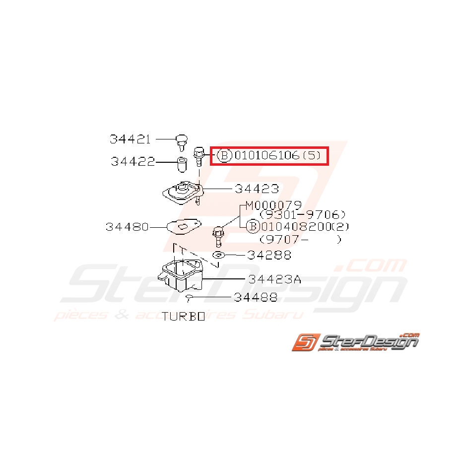Vis soufflet levier de vitesse WRX/STI 01-07