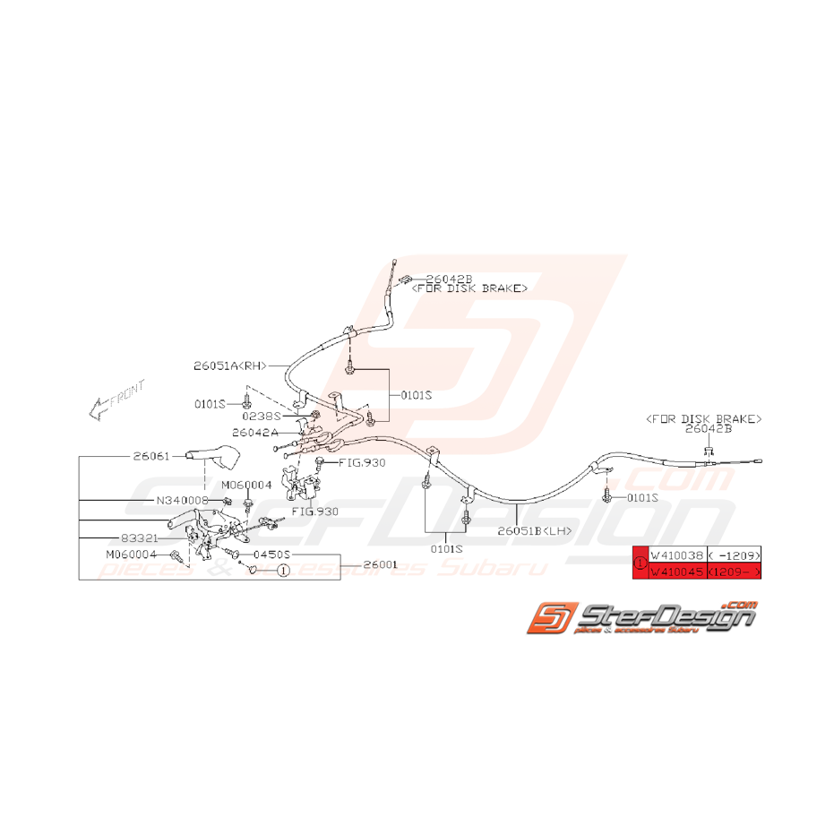 Cache vis de frein a main SUBARU WRX 08-11 Cache vis de frein a main SUBARU WRX 08-11